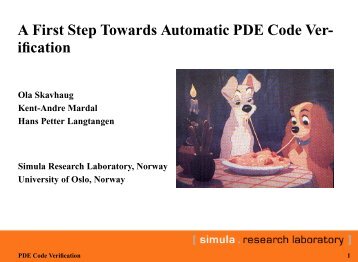 A First Step Towards Automatic PDE Code Ver ... - FEniCS Project