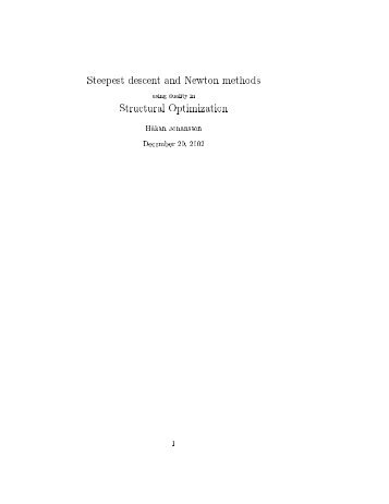 Steepest descent and Newton methods using ... - FEniCS Project