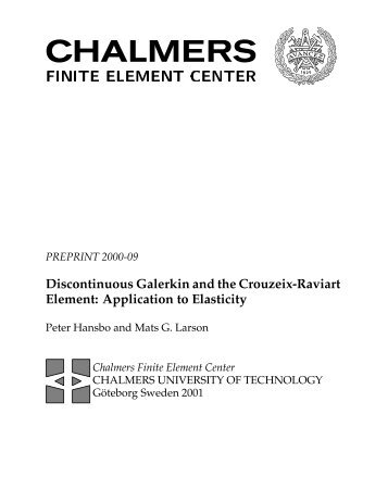 Discontinuous Galerkin and the Crouzeix-Raviart ... - FEniCS Project