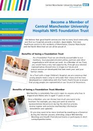 Being a member - Central Manchester University Hospitals - NHS ...