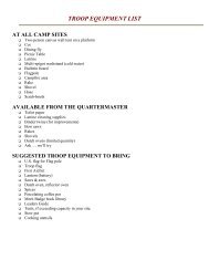 TROOP EQUIPMENT LIST