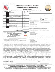 2013 Registration Form - Section NE-3B, Order of the Arrow