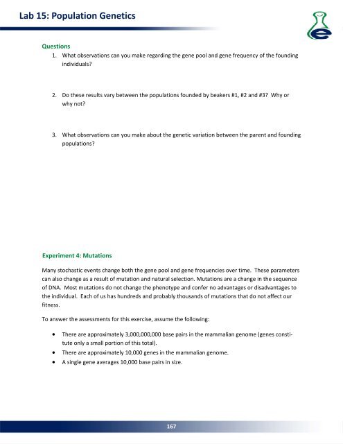 Lab 15: Population Genetics - eScience Labs