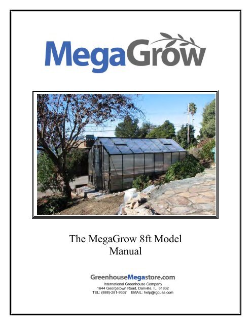 MegaGrow Greenhouse Manual - International Greenhouse Company