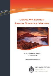 USANZ WA Section Annual Scientific Meeting - Urological Society of ...