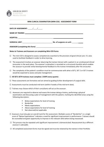 Mini-Clinical Evaluation Form