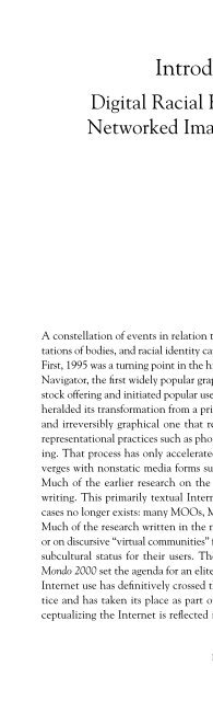 Nakamura, Digitizing Race, Introduction, chapter 5, Epilogue