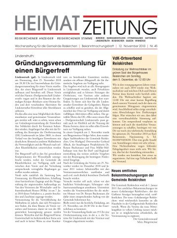 Heimatzeitung Nr. 45.pdf - Gemeinde Reiskirchen