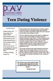 Teen Dating Violence - Pennsylvania Coalition Against Domestic ...