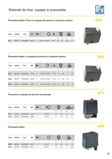 Catalog accesorii aer comprimat FIAC