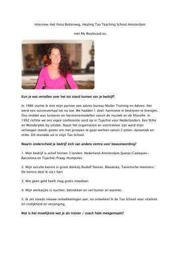 Interview met My Boulevard - Ilona Botterweg