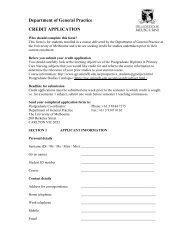 Application for Subject Credit Form - General Practice and Primary ...