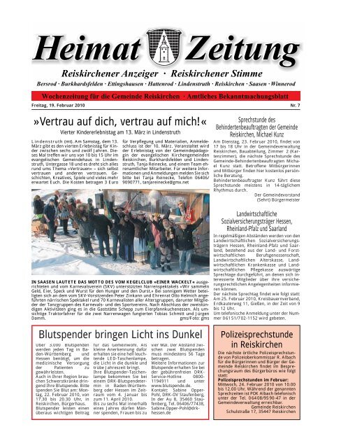 Reiskirchener Stimme Heimat Zeitung - Gemeinde Reiskirchen