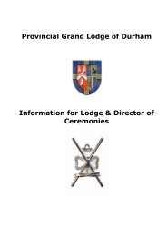 Lodge Ranks Masonic Rank Abbreviations - Provincial Grand Lodge of Durham