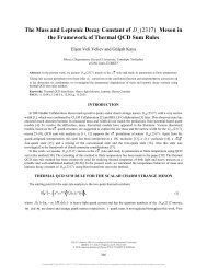 The Mass and Leptonic Decay Constant of Meson in the framework