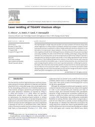 Laser welding of Ti6Al4V titanium alloys