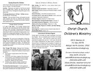 See our Children's Ministry brochure - Christ Church