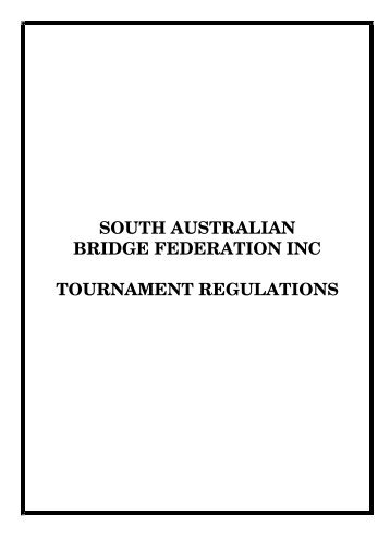 SABF Tournament Manual - South Australia Bridge Federation