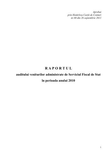 Anexa - Curtea de Conturi a Republicii Moldova