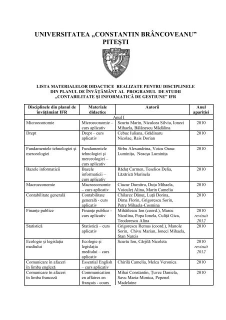 piteÅŸti - Universitatea Constantin Brancoveanu