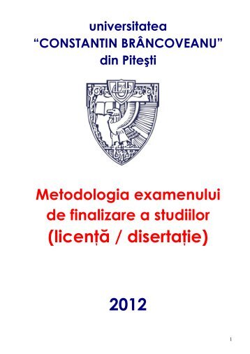 (licenÅ£Ä / disertaÅ£ie) 2012 - Universitatea Constantin Brancoveanu