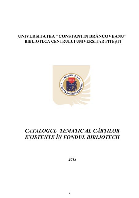 Catalog carti 2013 - Universitatea Constantin Brancoveanu