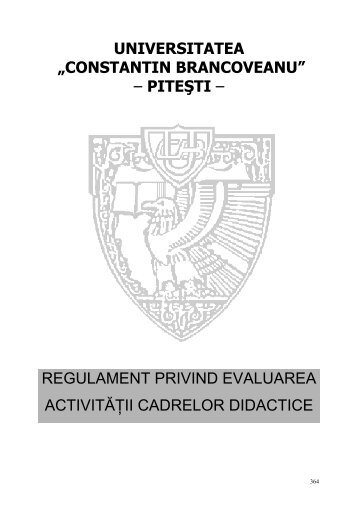 Regulament privind evaluarea activitatii cadrelor didactice