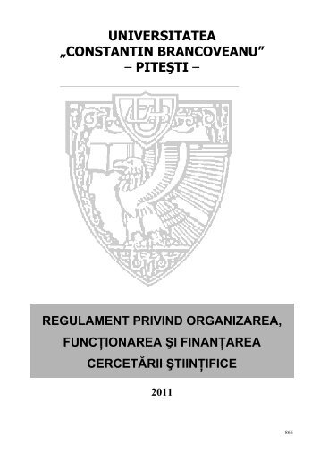 Regulament privind organizarea, functionarea si finantarea ...