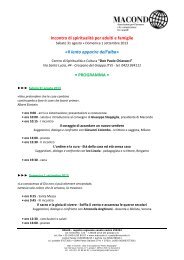 Programma dell'incontro-convegno per adulti e famiglie di fine ...