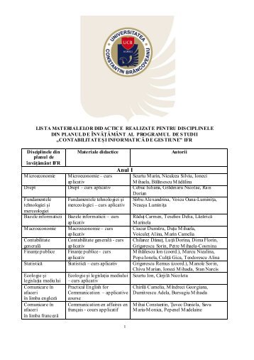 Lista materialelor didactice IFR CIG 2012-2013