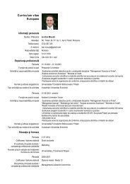 Curriculum vitae Europass - Universitatea Constantin BrÃ¢ncoveanu