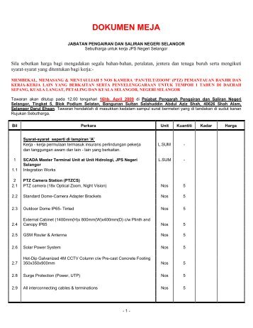 dokumen meja - Sistem Tender Dokumen dan Sebutharga - Selangor