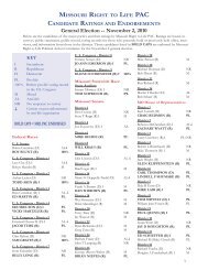 General Election -- November 2, 2010 - Missouri Right to Life ...