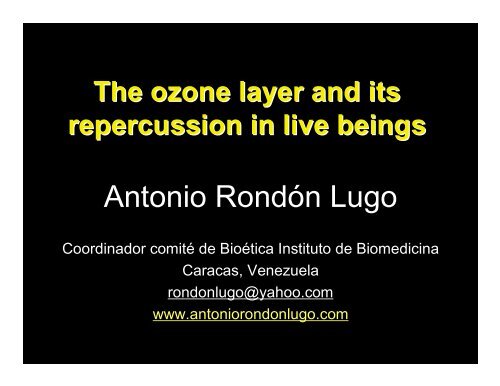 capa de ozono en ingles - Antonio Rondón Lugo