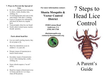 7 Steps to Head Lice Control - Shasta Mosquito