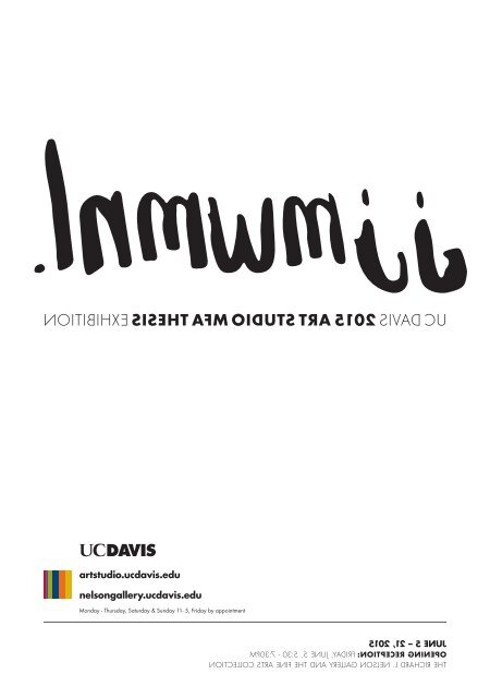 MFA Art Studio Thesis Exhibition Catalogue 2015, "jjmwmnl"