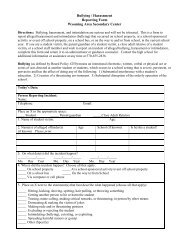 Bullying/Harassment Incident Report - Wyoming Area School District