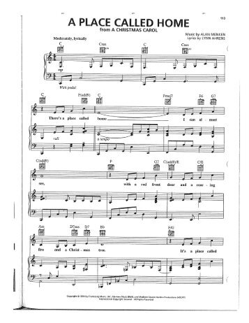 Alan Menken â A Place Called Home - Daily Piano Sheets