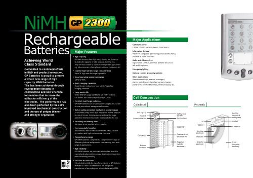 Ni-MH Batteries product range data sheet ... - Steatite Batteries