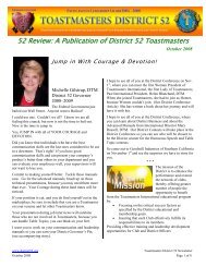 Toastmasters District 52 Newsletter - District 52 Toastmasters