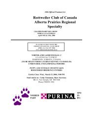 Rottweiler Club of Canada Alberta Prairies Regional Specialty