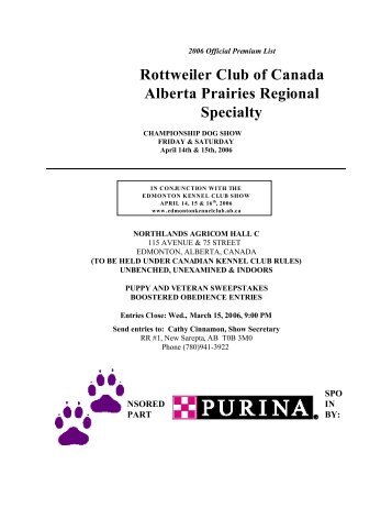 Rottweiler Club of Canada Alberta Prairies Regional Specialty