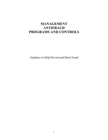 Management Anti-fraud Programs and Controls