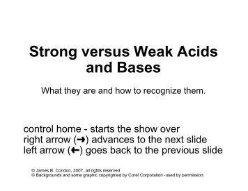 Strong versus Weak Acids and Bases