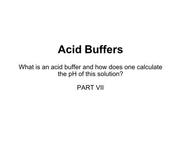 Acid Buffers