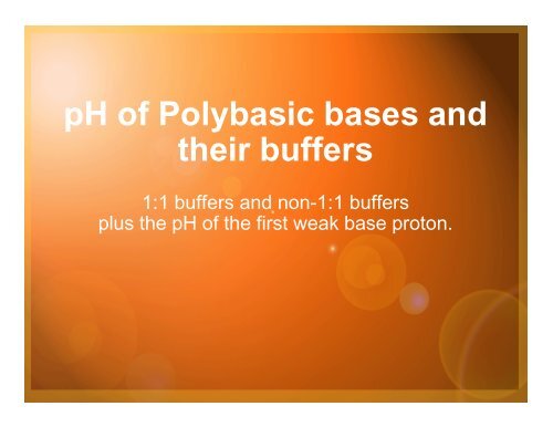 pH of Polybasic acid buffers