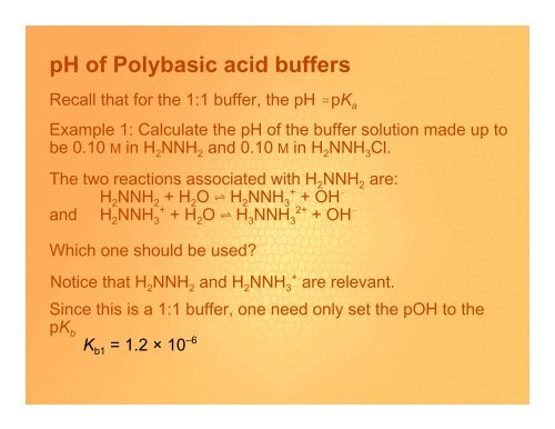 pH of Polybasic acid buffers