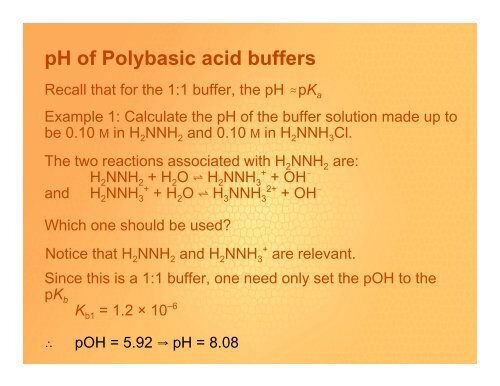 pH of Polybasic acid buffers