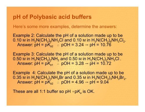 pH of Polybasic acid buffers