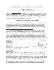 Historic Transits of Venus from a Canadian ... - RASC National